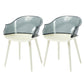 Glam Style Plastic Chair Solid Back Arm Dining Room Kitchen Chairs Set Gray-White Set of 2 Clearhalo ' kitchen&dining_furn' 'Dining Chairs' 'Dining Tables & Seating' 'dining_chair' 'Furniture' 'furniture_dining_chair' 'Kitchen & Dining Furniture' 'kitchen' 3725631