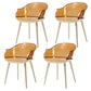 Glam Style Plastic Chair Solid Back Arm Dining Room Kitchen Chairs Set Tan Set of 4 Clearhalo ' kitchen&dining_furn' 'Dining Chairs' 'Dining Tables & Seating' 'dining_chair' 'Furniture' 'furniture_dining_chair' 'Kitchen & Dining Furniture' 'kitchen' 3725635