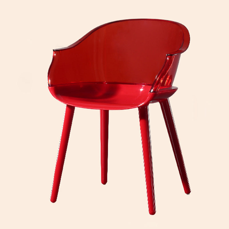 Glam Style Plastic Chair Solid Back Arm Dining Room Kitchen Chairs Set Red 1 Piece Clearhalo ' kitchen&dining_furn' 'Dining Chairs' 'Dining Tables & Seating' 'dining_chair' 'Furniture' 'furniture_dining_chair' 'Kitchen & Dining Furniture' 'kitchen' 3725636