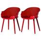 Glam Style Plastic Chair Solid Back Arm Dining Room Kitchen Chairs Set Red Set of 2 Clearhalo ' kitchen&dining_furn' 'Dining Chairs' 'Dining Tables & Seating' 'dining_chair' 'Furniture' 'furniture_dining_chair' 'Kitchen & Dining Furniture' 'kitchen' 3725637