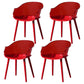 Glam Style Plastic Chair Solid Back Arm Dining Room Kitchen Chairs Set Red Set of 4 Clearhalo ' kitchen&dining_furn' 'Dining Chairs' 'Dining Tables & Seating' 'dining_chair' 'Furniture' 'furniture_dining_chair' 'Kitchen & Dining Furniture' 'kitchen' 3725638