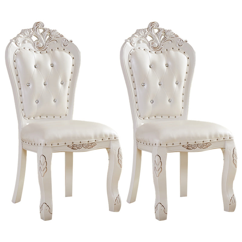 Upholstered European Style Restaurant Side Chair Open White Dining Chair White 2 Piece Set Clearhalo ' kitchen&dining_furn' 'Dining Chairs' 'Dining Tables & Seating' 'dining_chair' 'furn' 'furn_dining_chair' 'Furniture' 'furniture_dining_chair' 'Kitchen & Dining Furniture' 'kitchen' 3725640