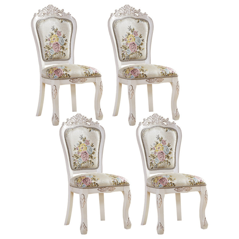 Upholstered European Style Restaurant Side Chair Open White Dining Chair Ivory 4 Piece Set Clearhalo ' kitchen&dining_furn' 'Dining Chairs' 'Dining Tables & Seating' 'dining_chair' 'furn' 'furn_dining_chair' 'Furniture' 'furniture_dining_chair' 'Kitchen & Dining Furniture' 'kitchen' 3725648