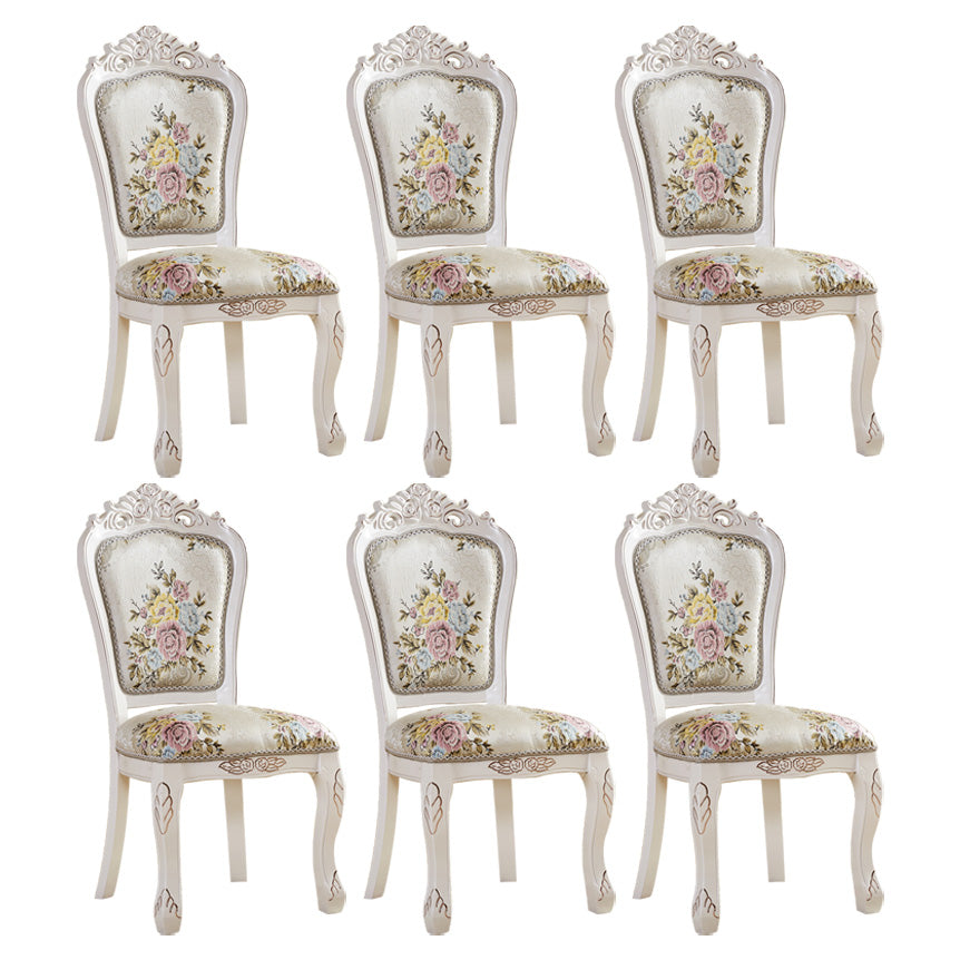 Upholstered European Style Restaurant Side Chair Open White Dining Chair Ivory 6 Piece Set Clearhalo ' kitchen&dining_furn' 'Dining Chairs' 'Dining Tables & Seating' 'dining_chair' 'furn' 'furn_dining_chair' 'Furniture' 'furniture_dining_chair' 'Kitchen & Dining Furniture' 'kitchen' 3725650