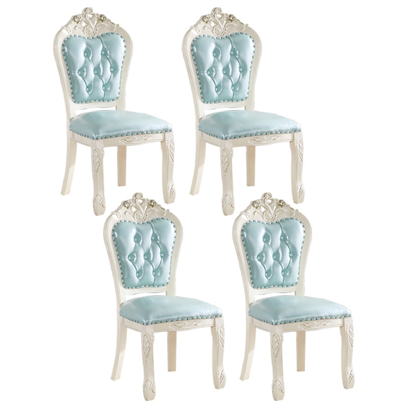 Upholstered European Style Restaurant Side Chair Open White Dining Chair Blue 4 Piece Set Clearhalo ' kitchen&dining_furn' 'Dining Chairs' 'Dining Tables & Seating' 'dining_chair' 'furn' 'furn_dining_chair' 'Furniture' 'furniture_dining_chair' 'Kitchen & Dining Furniture' 'kitchen' 3725653