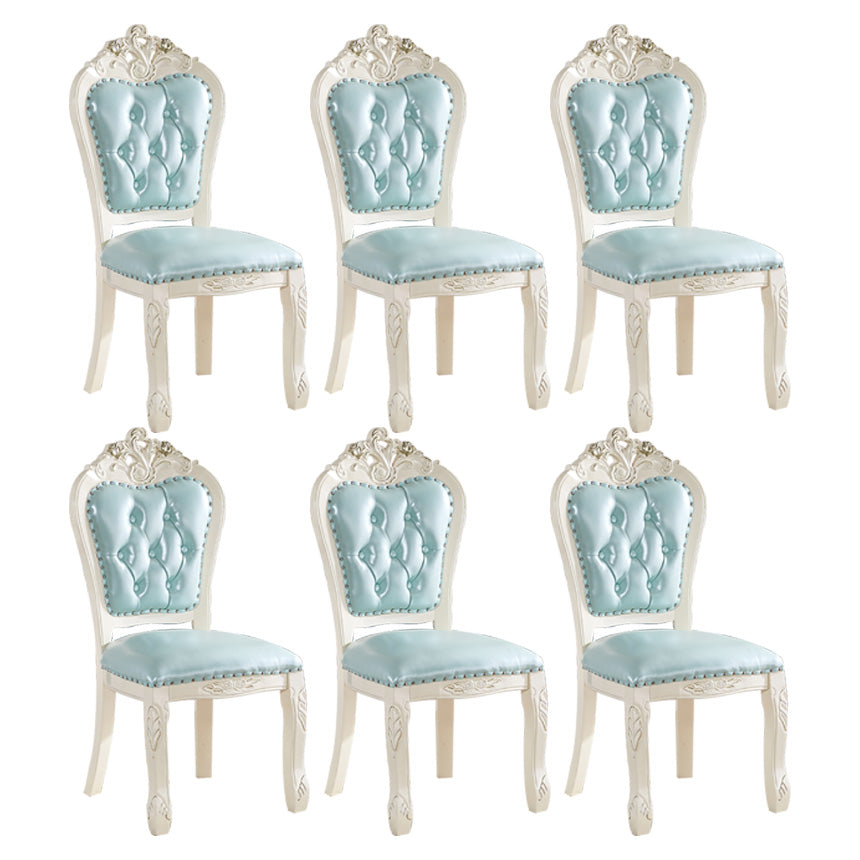 Upholstered European Style Restaurant Side Chair Open White Dining Chair Blue 6 Piece Set Clearhalo ' kitchen&dining_furn' 'Dining Chairs' 'Dining Tables & Seating' 'dining_chair' 'furn' 'furn_dining_chair' 'Furniture' 'furniture_dining_chair' 'Kitchen & Dining Furniture' 'kitchen' 3725654
