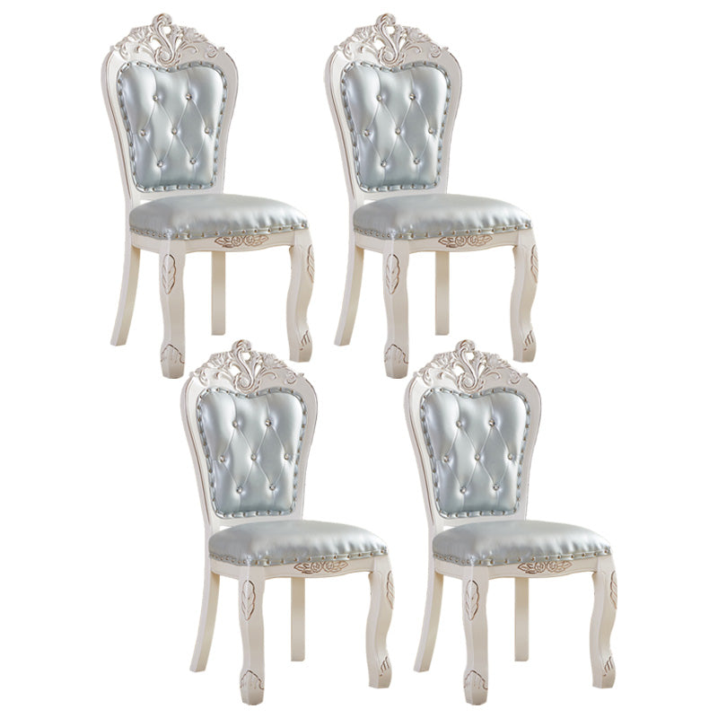Upholstered European Style Restaurant Side Chair Open White Dining Chair Sky Blue 4 Piece Set Clearhalo ' kitchen&dining_furn' 'Dining Chairs' 'Dining Tables & Seating' 'dining_chair' 'furn' 'furn_dining_chair' 'Furniture' 'furniture_dining_chair' 'Kitchen & Dining Furniture' 'kitchen' 3725656