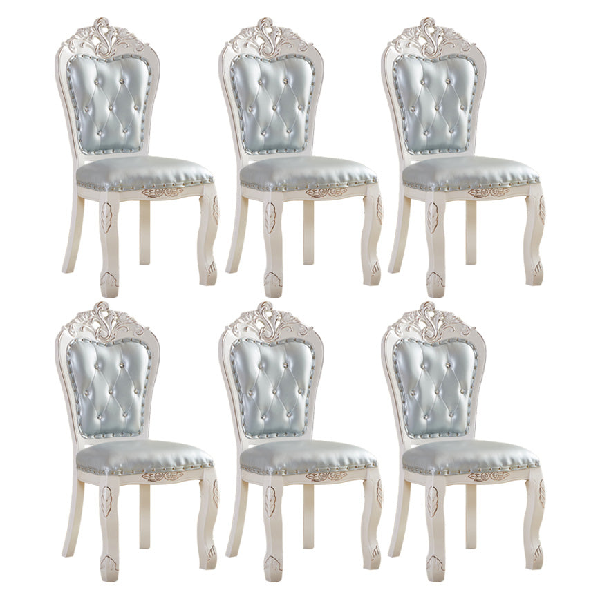 Upholstered European Style Restaurant Side Chair Open White Dining Chair Sky Blue 6 Piece Set Clearhalo ' kitchen&dining_furn' 'Dining Chairs' 'Dining Tables & Seating' 'dining_chair' 'furn' 'furn_dining_chair' 'Furniture' 'furniture_dining_chair' 'Kitchen & Dining Furniture' 'kitchen' 3725657