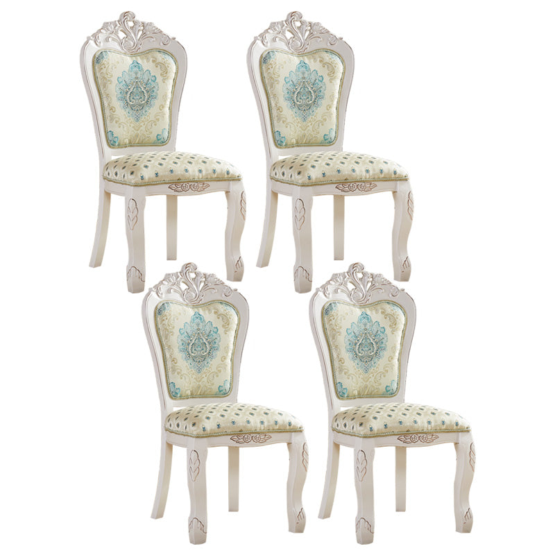 Upholstered European Style Restaurant Side Chair Open White Dining Chair Light Green 4 Piece Set Clearhalo ' kitchen&dining_furn' 'Dining Chairs' 'Dining Tables & Seating' 'dining_chair' 'furn' 'furn_dining_chair' 'Furniture' 'furniture_dining_chair' 'Kitchen & Dining Furniture' 'kitchen' 3725659