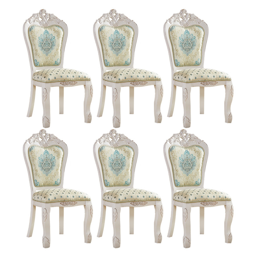 Upholstered European Style Restaurant Side Chair Open White Dining Chair Light Green 6 Piece Set Clearhalo ' kitchen&dining_furn' 'Dining Chairs' 'Dining Tables & Seating' 'dining_chair' 'furn' 'furn_dining_chair' 'Furniture' 'furniture_dining_chair' 'Kitchen & Dining Furniture' 'kitchen' 3725660