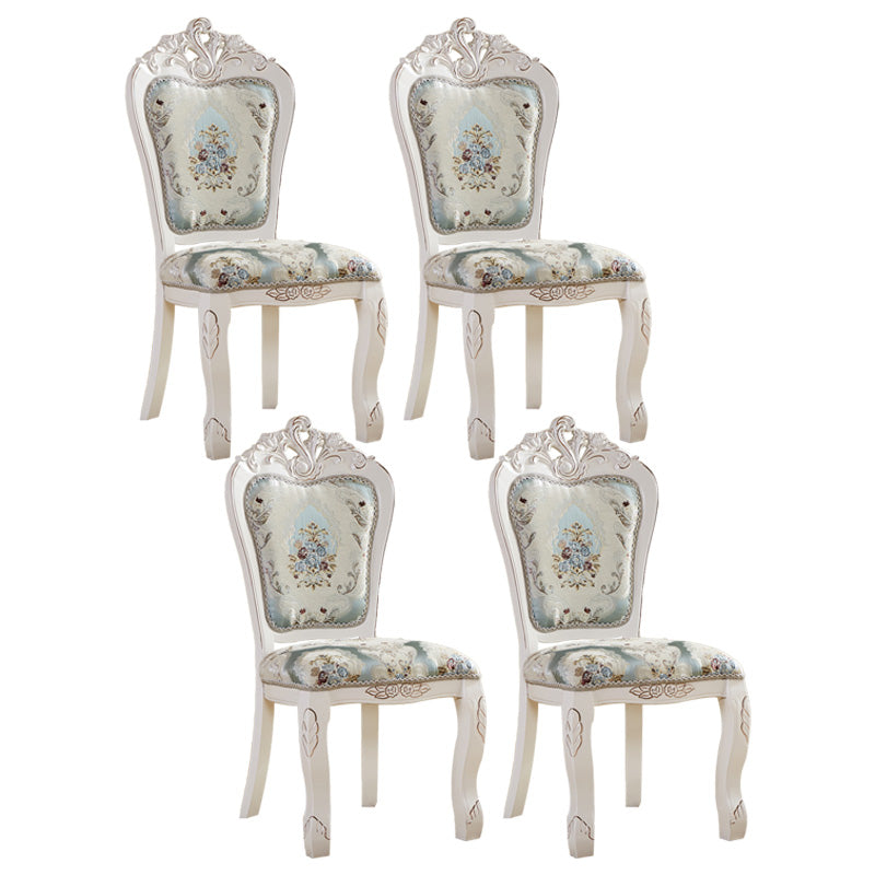 Upholstered European Style Restaurant Side Chair Open White Dining Chair Gloss White 4 Piece Set Clearhalo ' kitchen&dining_furn' 'Dining Chairs' 'Dining Tables & Seating' 'dining_chair' 'furn' 'furn_dining_chair' 'Furniture' 'furniture_dining_chair' 'Kitchen & Dining Furniture' 'kitchen' 3725662