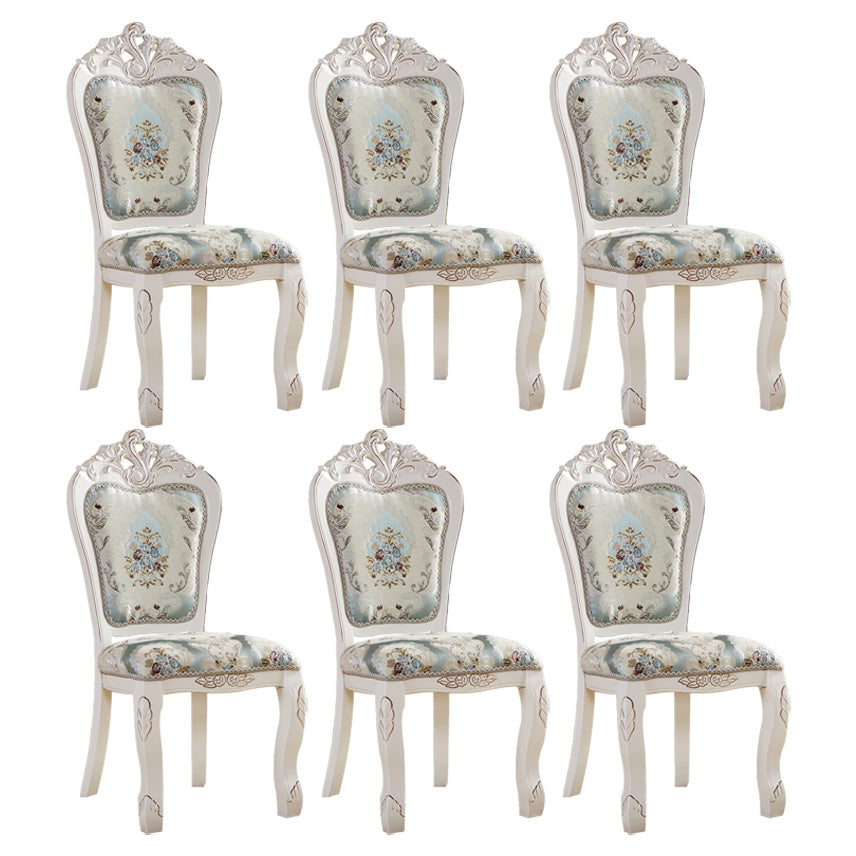 Upholstered European Style Restaurant Side Chair Open White Dining Chair Gloss White 6 Piece Set Clearhalo ' kitchen&dining_furn' 'Dining Chairs' 'Dining Tables & Seating' 'dining_chair' 'furn' 'furn_dining_chair' 'Furniture' 'furniture_dining_chair' 'Kitchen & Dining Furniture' 'kitchen' 3725663