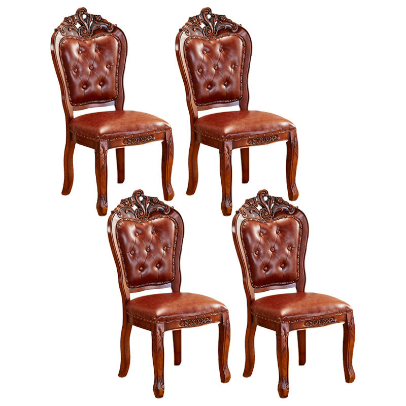 Upholstered European Style Restaurant Side Chair Open White Dining Chair Burgundy 4 Piece Set Clearhalo ' kitchen&dining_furn' 'Dining Chairs' 'Dining Tables & Seating' 'dining_chair' 'furn' 'furn_dining_chair' 'Furniture' 'furniture_dining_chair' 'Kitchen & Dining Furniture' 'kitchen' 3725671