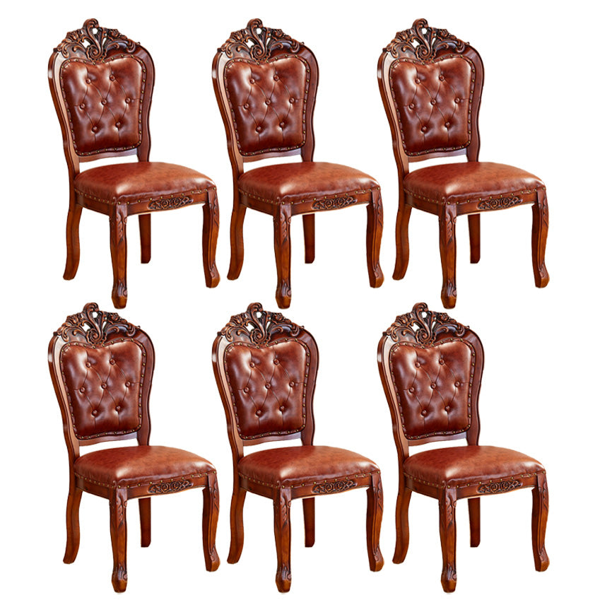 Upholstered European Style Restaurant Side Chair Open White Dining Chair Burgundy 6 Piece Set Clearhalo ' kitchen&dining_furn' 'Dining Chairs' 'Dining Tables & Seating' 'dining_chair' 'furn' 'furn_dining_chair' 'Furniture' 'furniture_dining_chair' 'Kitchen & Dining Furniture' 'kitchen' 3725672