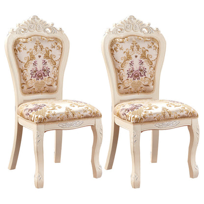 Upholstered European Style Restaurant Side Chair Open White Dining Chair Distressed White 2 Piece Set Clearhalo ' kitchen&dining_furn' 'Dining Chairs' 'Dining Tables & Seating' 'dining_chair' 'furn' 'furn_dining_chair' 'Furniture' 'furniture_dining_chair' 'Kitchen & Dining Furniture' 'kitchen' 3725673