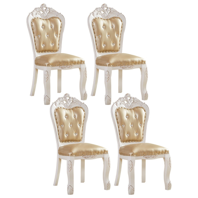 Upholstered European Style Restaurant Side Chair Open White Dining Chair Ginger 4 Piece Set Clearhalo ' kitchen&dining_furn' 'Dining Chairs' 'Dining Tables & Seating' 'dining_chair' 'furn' 'furn_dining_chair' 'Furniture' 'furniture_dining_chair' 'Kitchen & Dining Furniture' 'kitchen' 3725677