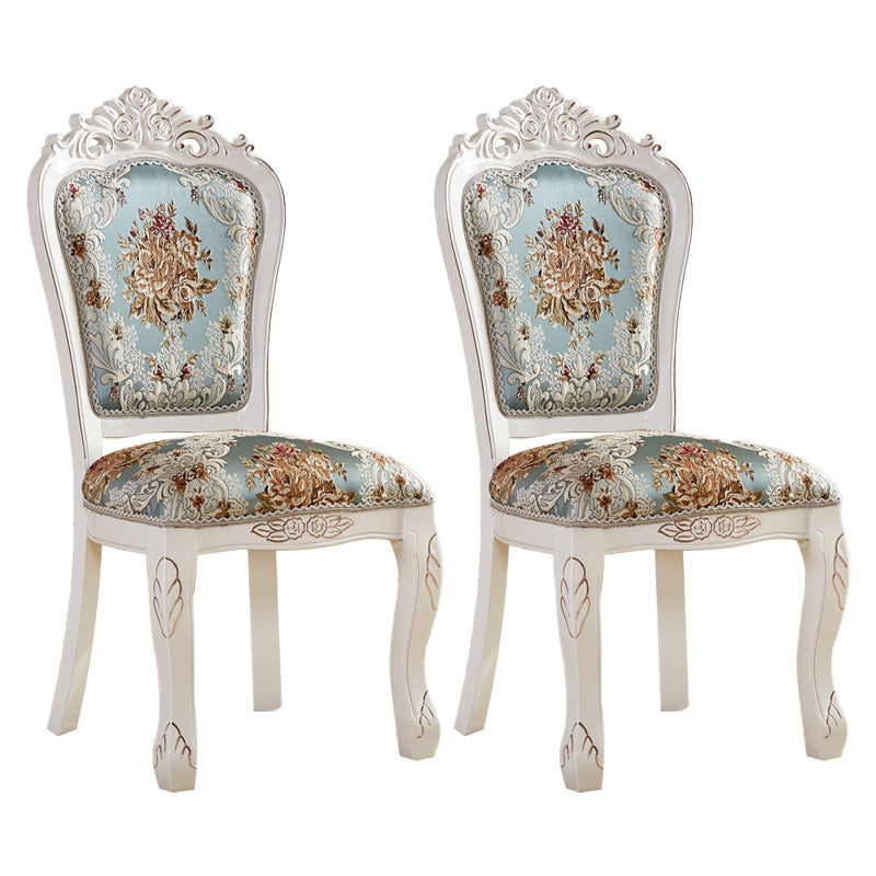 Upholstered European Style Restaurant Side Chair Open White Dining Chair White-Blue 2 Piece Set Clearhalo ' kitchen&dining_furn' 'Dining Chairs' 'Dining Tables & Seating' 'dining_chair' 'furn' 'furn_dining_chair' 'Furniture' 'furniture_dining_chair' 'Kitchen & Dining Furniture' 'kitchen' 3725679