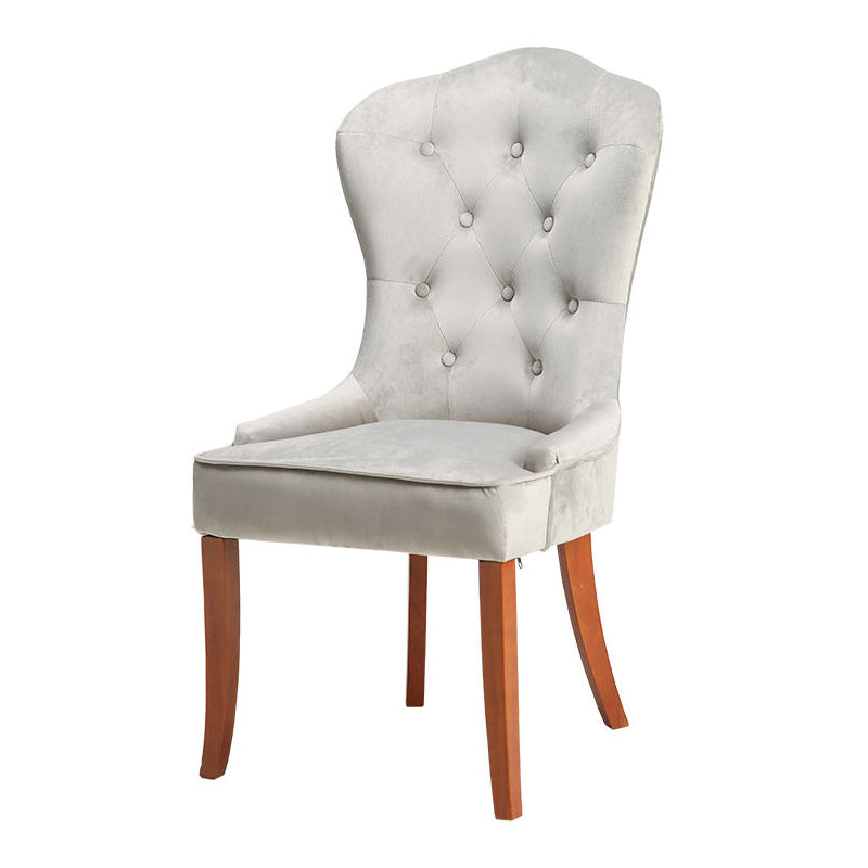 Nordic Style Solid Wood Dining Room Chair Upholstered Armless Chair for Home Use Light Gray 1 Piece Clearhalo ' kitchen&dining_furn' 'Dining Chairs' 'Dining Tables & Seating' 'dining_chair' 'furn' 'furn_dining_chair' 'Furniture' 'furniture_dining_chair' 'Kitchen & Dining Furniture' 'kitchen' 3725686