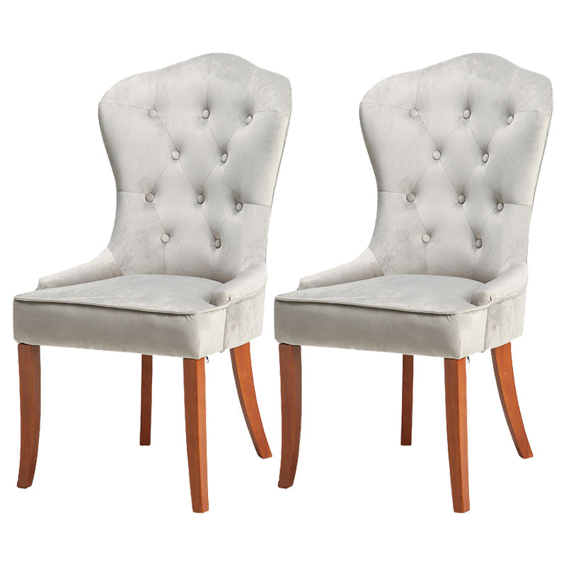 Nordic Style Solid Wood Dining Room Chair Upholstered Armless Chair for Home Use Light Gray 2 Piece Set Clearhalo ' kitchen&dining_furn' 'Dining Chairs' 'Dining Tables & Seating' 'dining_chair' 'furn' 'furn_dining_chair' 'Furniture' 'furniture_dining_chair' 'Kitchen & Dining Furniture' 'kitchen' 3725687