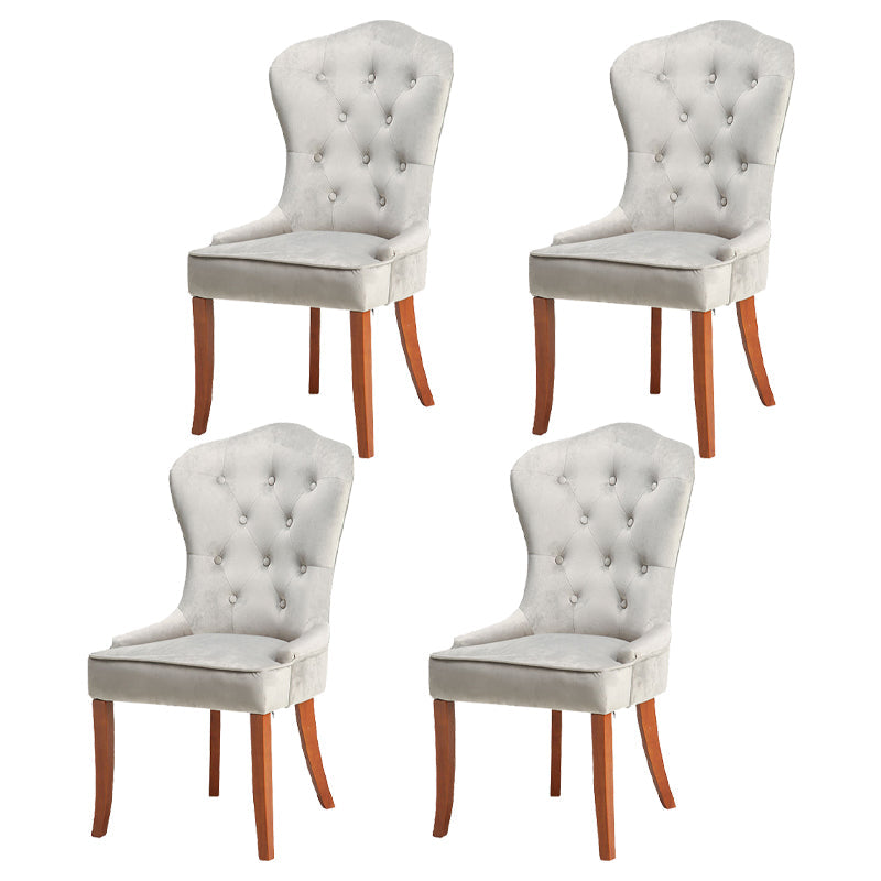 Nordic Style Solid Wood Dining Room Chair Upholstered Armless Chair for Home Use Light Gray 4 Piece Set Clearhalo ' kitchen&dining_furn' 'Dining Chairs' 'Dining Tables & Seating' 'dining_chair' 'furn' 'furn_dining_chair' 'Furniture' 'furniture_dining_chair' 'Kitchen & Dining Furniture' 'kitchen' 3725689