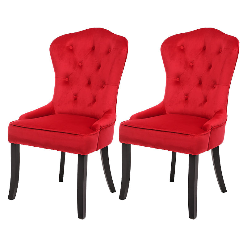 Nordic Style Solid Wood Dining Room Chair Upholstered Armless Chair for Home Use Red 2 Piece Set Clearhalo ' kitchen&dining_furn' 'Dining Chairs' 'Dining Tables & Seating' 'dining_chair' 'furn' 'furn_dining_chair' 'Furniture' 'furniture_dining_chair' 'Kitchen & Dining Furniture' 'kitchen' 3725693