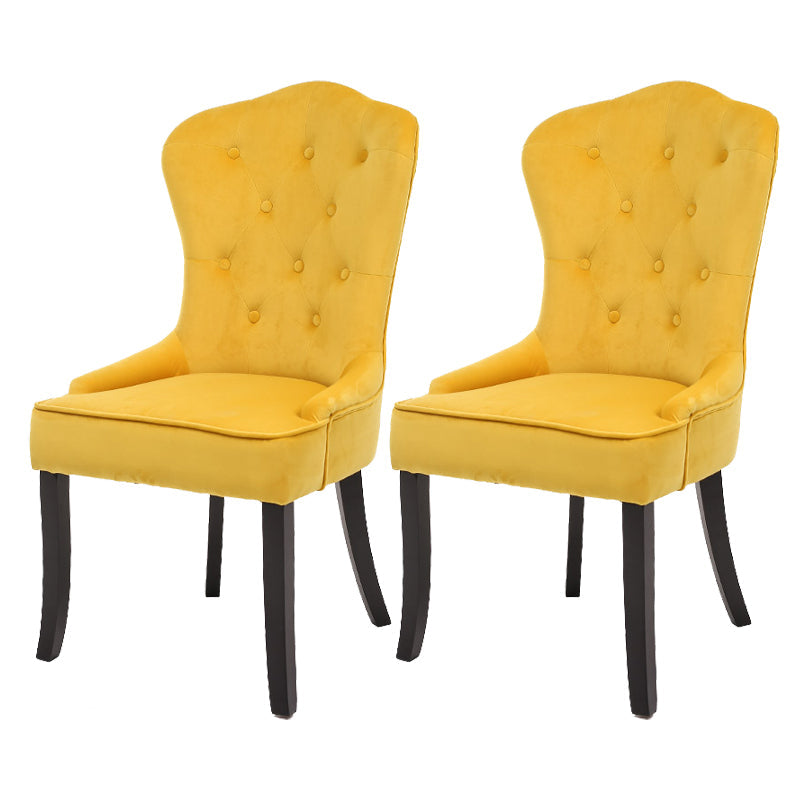 Nordic Style Solid Wood Dining Room Chair Upholstered Armless Chair for Home Use Yellow 2 Piece Set Clearhalo ' kitchen&dining_furn' 'Dining Chairs' 'Dining Tables & Seating' 'dining_chair' 'furn' 'furn_dining_chair' 'Furniture' 'furniture_dining_chair' 'Kitchen & Dining Furniture' 'kitchen' 3725700