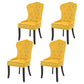 Nordic Style Solid Wood Dining Room Chair Upholstered Armless Chair for Home Use Yellow 4 Piece Set Clearhalo ' kitchen&dining_furn' 'Dining Chairs' 'Dining Tables & Seating' 'dining_chair' 'furn' 'furn_dining_chair' 'Furniture' 'furniture_dining_chair' 'Kitchen & Dining Furniture' 'kitchen' 3725702