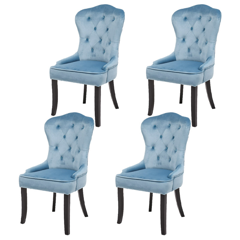 Nordic Style Solid Wood Dining Room Chair Upholstered Armless Chair for Home Use Blue 4 Piece Set Clearhalo ' kitchen&dining_furn' 'Dining Chairs' 'Dining Tables & Seating' 'dining_chair' 'furn' 'furn_dining_chair' 'Furniture' 'furniture_dining_chair' 'Kitchen & Dining Furniture' 'kitchen' 3725708