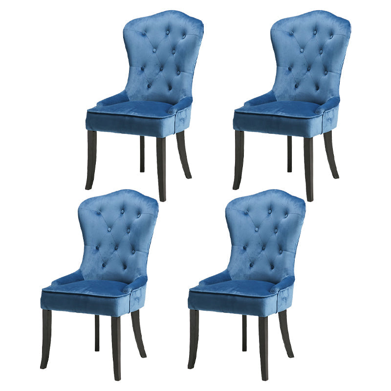 Nordic Style Solid Wood Dining Room Chair Upholstered Armless Chair for Home Use Light Blue 4 Piece Set Clearhalo ' kitchen&dining_furn' 'Dining Chairs' 'Dining Tables & Seating' 'dining_chair' 'furn' 'furn_dining_chair' 'Furniture' 'furniture_dining_chair' 'Kitchen & Dining Furniture' 'kitchen' 3725712