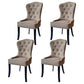 Nordic Style Solid Wood Dining Room Chair Upholstered Armless Chair for Home Use Khaki 4 Piece Set Clearhalo ' kitchen&dining_furn' 'Dining Chairs' 'Dining Tables & Seating' 'dining_chair' 'furn' 'furn_dining_chair' 'Furniture' 'furniture_dining_chair' 'Kitchen & Dining Furniture' 'kitchen' 3725718
