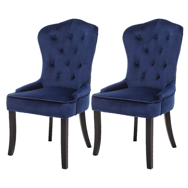 Nordic Style Solid Wood Dining Room Chair Upholstered Armless Chair for Home Use Royal Blue 2 Piece Set Clearhalo ' kitchen&dining_furn' 'Dining Chairs' 'Dining Tables & Seating' 'dining_chair' 'furn' 'furn_dining_chair' 'Furniture' 'furniture_dining_chair' 'Kitchen & Dining Furniture' 'kitchen' 3725720