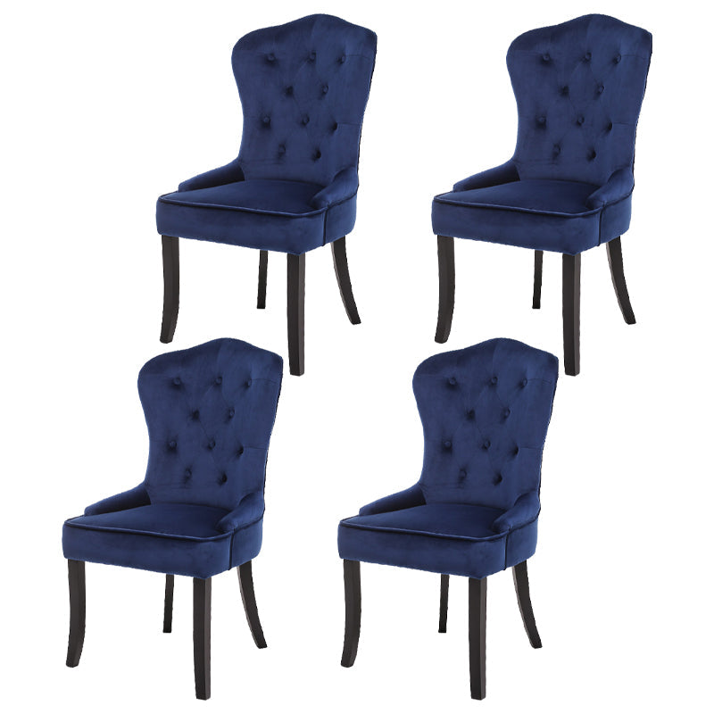 Nordic Style Solid Wood Dining Room Chair Upholstered Armless Chair for Home Use Royal Blue 4 Piece Set Clearhalo ' kitchen&dining_furn' 'Dining Chairs' 'Dining Tables & Seating' 'dining_chair' 'furn' 'furn_dining_chair' 'Furniture' 'furniture_dining_chair' 'Kitchen & Dining Furniture' 'kitchen' 3725721