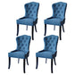 Nordic Style Solid Wood Dining Room Chair Upholstered Armless Chair for Home Use Dark Blue 4 Piece Set Clearhalo ' kitchen&dining_furn' 'Dining Chairs' 'Dining Tables & Seating' 'dining_chair' 'furn' 'furn_dining_chair' 'Furniture' 'furniture_dining_chair' 'Kitchen & Dining Furniture' 'kitchen' 3725724