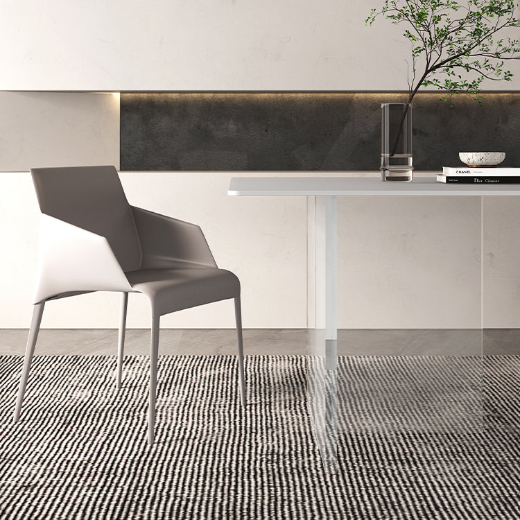 Glass Rectangle Dining Table Clear Glass Table for Dining Room and Kitchen Clearhalo ' dining_table' 'Dining Tables & Seating' 'Dining Tables' 'furn' 'furn_dining_table' 'Furniture' 'furniture_dining_table' 'Kitchen & Dining Furniture' 'kitchen&dining_furn' 'kitchen' 'kitchen_dining_table' 3725742