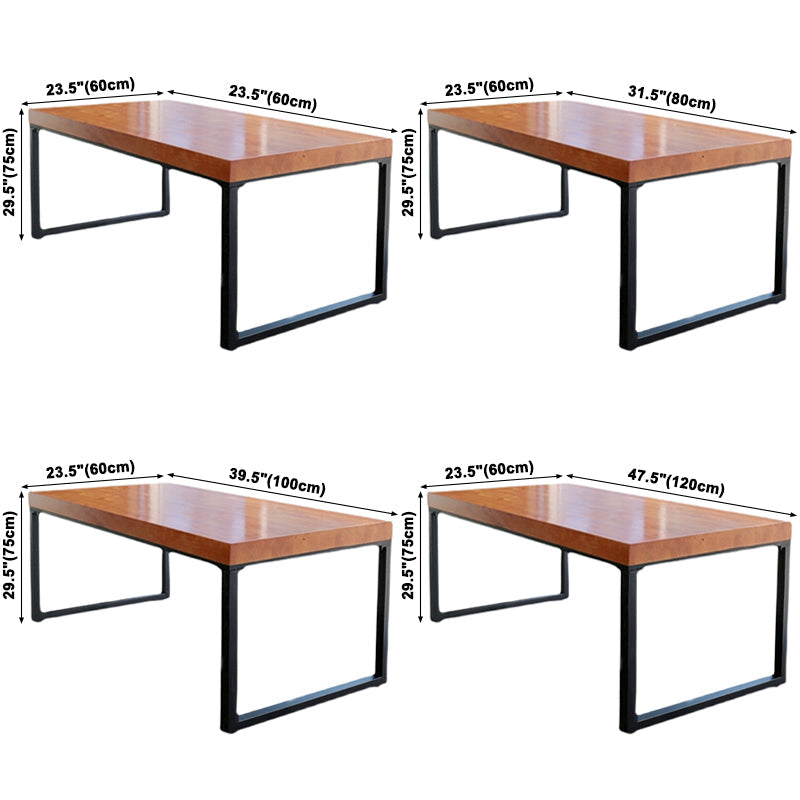 Rectangle Dinette Table Industrial Solid Wood Dinner Room Kitchen Table for Indoor Clearhalo ' dining_table' 'Dining Tables & Seating' 'Dining Tables' 'furn' 'furn_dining_table' 'Furniture' 'furniture_dining_table' 'Kitchen & Dining Furniture' 'kitchen&dining_furn' 'kitchen' 'kitchen_dining_table' 3725754