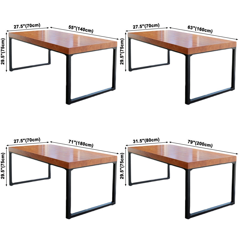 Rectangle Dinette Table Industrial Solid Wood Dinner Room Kitchen Table for Indoor Clearhalo ' dining_table' 'Dining Tables & Seating' 'Dining Tables' 'furn' 'furn_dining_table' 'Furniture' 'furniture_dining_table' 'Kitchen & Dining Furniture' 'kitchen&dining_furn' 'kitchen' 'kitchen_dining_table' 3725755