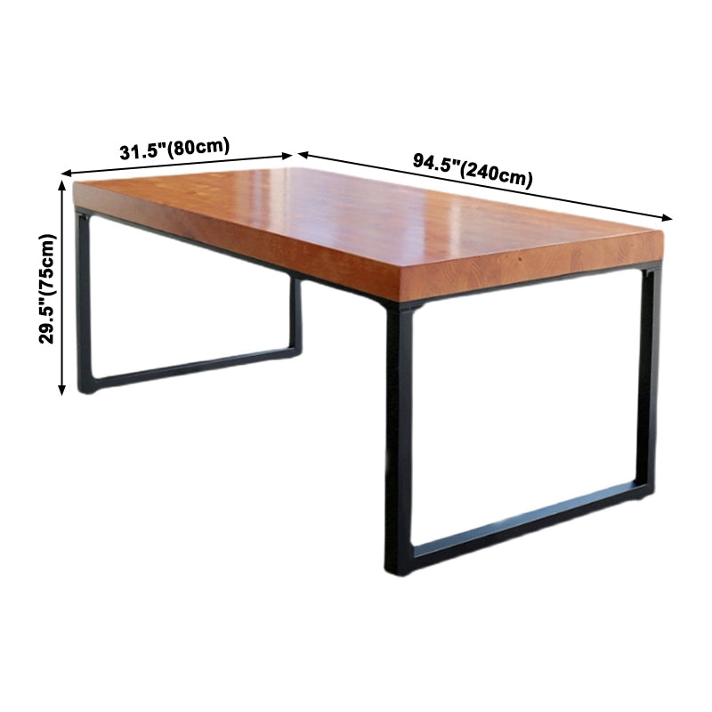 Rectangle Dinette Table Industrial Solid Wood Dinner Room Kitchen Table for Indoor Clearhalo ' dining_table' 'Dining Tables & Seating' 'Dining Tables' 'furn' 'furn_dining_table' 'Furniture' 'furniture_dining_table' 'Kitchen & Dining Furniture' 'kitchen&dining_furn' 'kitchen' 'kitchen_dining_table' 3725756