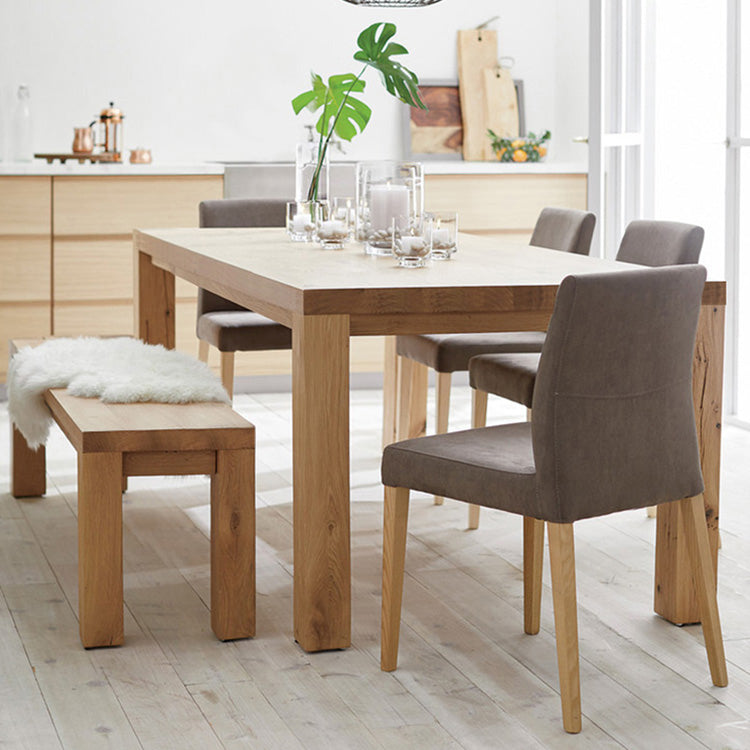 Modern Solid Wood Khaki Dining Table Rectangle Kitchen Dining Table with 4 Legs Base Clearhalo ' dining_table' 'Dining Tables & Seating' 'Dining Tables' 'furn' 'furn_dining_table' 'Furniture' 'furniture_dining_table' 'Kitchen & Dining Furniture' 'kitchen&dining_furn' 'kitchen' 'kitchen_dining_table' 3725758