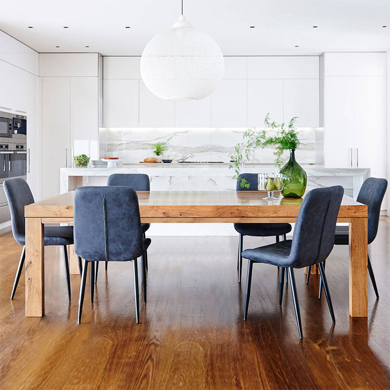 Modern Solid Wood Khaki Dining Table Rectangle Kitchen Dining Table with 4 Legs Base Clearhalo ' dining_table' 'Dining Tables & Seating' 'Dining Tables' 'furn' 'furn_dining_table' 'Furniture' 'furniture_dining_table' 'Kitchen & Dining Furniture' 'kitchen&dining_furn' 'kitchen' 'kitchen_dining_table' 3725762