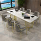 Rectangle Double Pedestal Luxury Dining Table White Fixed Table of Sintered Stone Clearhalo ' dining_table' 'Dining Tables & Seating' 'Dining Tables' 'furn' 'furn_dining_table' 'Furniture' 'furniture_dining_table' 'Kitchen & Dining Furniture' 'kitchen&dining_furn' 'kitchen' 'kitchen_dining_table' 3725768