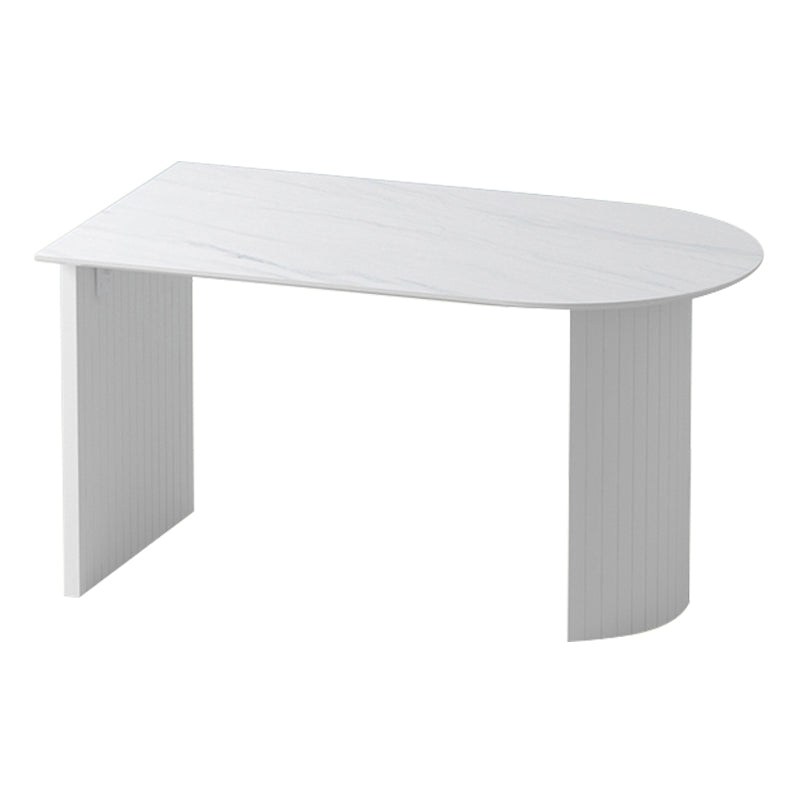 Metal Modern Free Form Table High Gloss White Sintered Stone Table for Dining Room Off-White Without Chairs Clearhalo ' dining_table' 'Dining Tables & Seating' 'Dining Tables' 'furn' 'furn_dining_table' 'Furniture' 'furniture_dining_table' 'Kitchen & Dining Furniture' 'kitchen&dining_furn' 'kitchen' 'kitchen_dining_table' 3725804