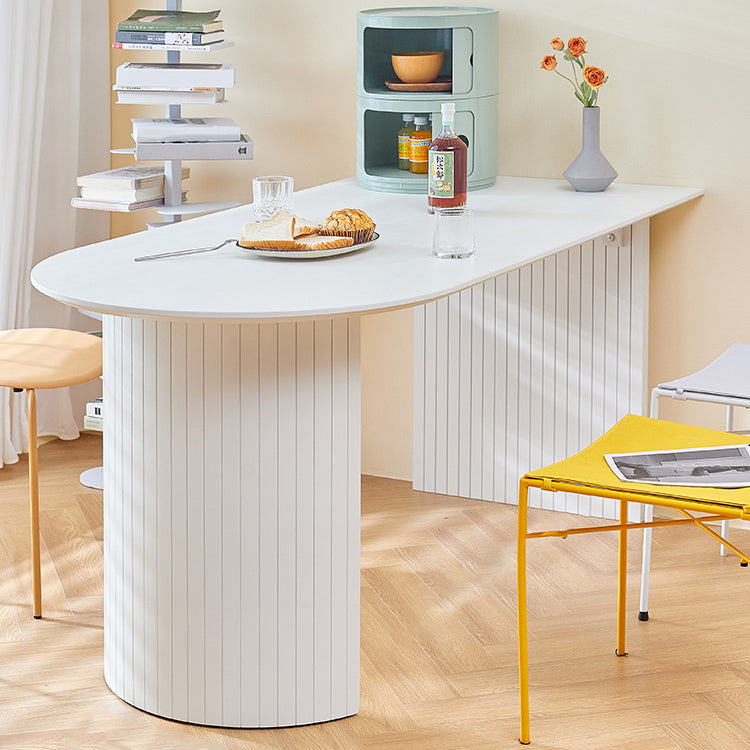 Metal Modern Free Form Table High Gloss White Sintered Stone Table for Dining Room Clearhalo ' dining_table' 'Dining Tables & Seating' 'Dining Tables' 'furn' 'furn_dining_table' 'Furniture' 'furniture_dining_table' 'Kitchen & Dining Furniture' 'kitchen&dining_furn' 'kitchen' 'kitchen_dining_table' 3725806