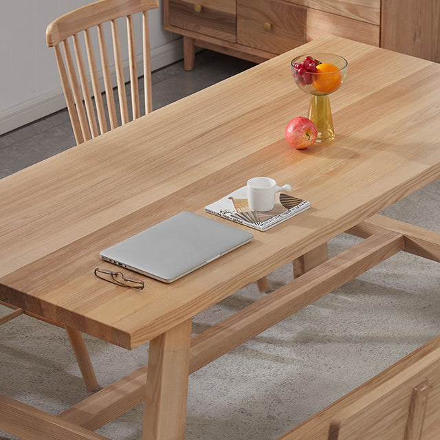 Pine Wooden Rectangle Table Modern Dining Table with Trestle Base for Restaurant Clearhalo ' dining_table' 'Dining Tables & Seating' 'Dining Tables' 'furn' 'furn_dining_table' 'Furniture' 'furniture_dining_table' 'Kitchen & Dining Furniture' 'kitchen&dining_furn' 'kitchen' 'kitchen_dining_table' 3725821