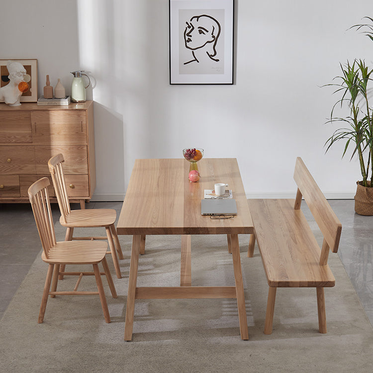 Pine Wooden Rectangle Table Modern Dining Table with Trestle Base for Restaurant Clearhalo ' dining_table' 'Dining Tables & Seating' 'Dining Tables' 'furn' 'furn_dining_table' 'Furniture' 'furniture_dining_table' 'Kitchen & Dining Furniture' 'kitchen&dining_furn' 'kitchen' 'kitchen_dining_table' 3725822
