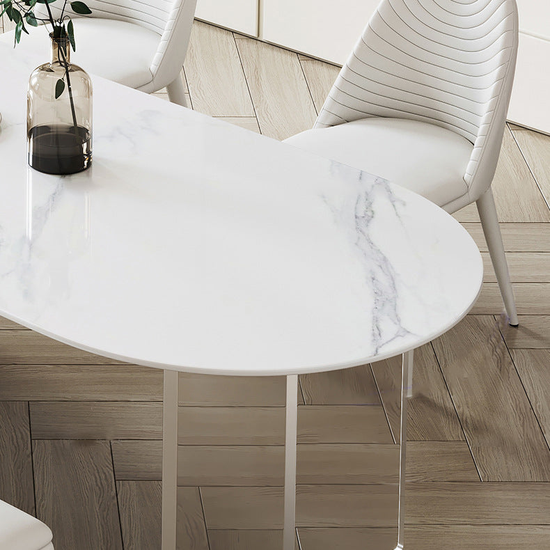 Acrylic Contemporary Free Form Dining Table Sintered Stone Top Table for Dining Room Clearhalo ' dining_table' 'Dining Tables & Seating' 'Dining Tables' 'furn' 'furn_dining_table' 'Furniture' 'furniture_dining_table' 'Kitchen & Dining Furniture' 'kitchen&dining_furn' 'kitchen' 'kitchen_dining_table' 3725854