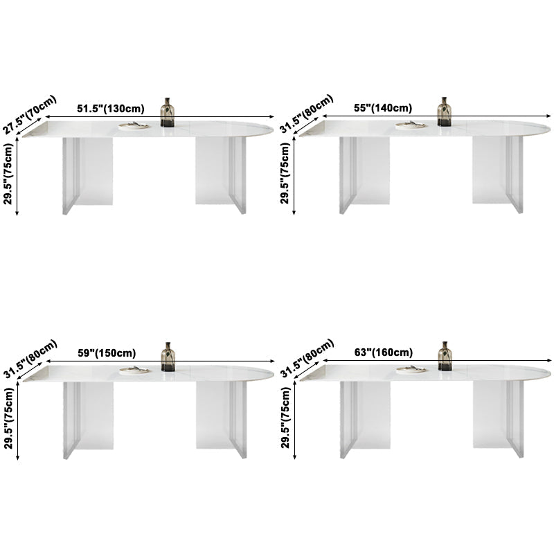 Acrylic Contemporary Free Form Dining Table Sintered Stone Top Table for Dining Room Clearhalo ' dining_table' 'Dining Tables & Seating' 'Dining Tables' 'furn' 'furn_dining_table' 'Furniture' 'furniture_dining_table' 'Kitchen & Dining Furniture' 'kitchen&dining_furn' 'kitchen' 'kitchen_dining_table' 3725856