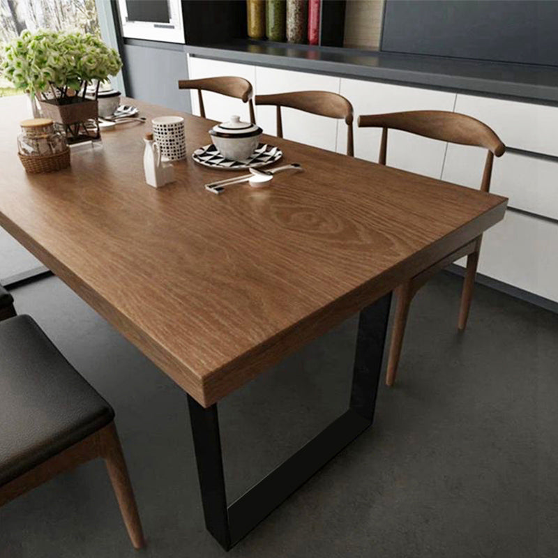 Rectangle Table Dining Table Industrial Dinner Room Solid Wood Table with Sled Base Clearhalo ' dining_table' 'Dining Tables & Seating' 'Dining Tables' 'furn' 'furn_dining_table' 'Furniture' 'furniture_dining_table' 'Kitchen & Dining Furniture' 'kitchen&dining_furn' 'kitchen' 'kitchen_dining_table' 3725859