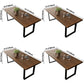 Rectangle Table Dining Table Industrial Dinner Room Solid Wood Table with Sled Base Clearhalo ' dining_table' 'Dining Tables & Seating' 'Dining Tables' 'furn' 'furn_dining_table' 'Furniture' 'furniture_dining_table' 'Kitchen & Dining Furniture' 'kitchen&dining_furn' 'kitchen' 'kitchen_dining_table' 3725863