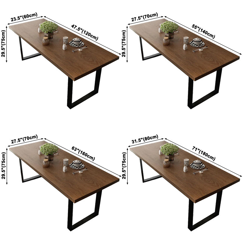 Rectangle Table Dining Table Industrial Dinner Room Solid Wood Table with Sled Base Clearhalo ' dining_table' 'Dining Tables & Seating' 'Dining Tables' 'furn' 'furn_dining_table' 'Furniture' 'furniture_dining_table' 'Kitchen & Dining Furniture' 'kitchen&dining_furn' 'kitchen' 'kitchen_dining_table' 3725863