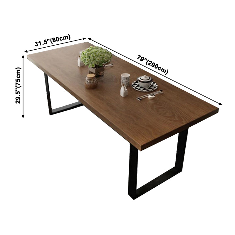 Rectangle Table Dining Table Industrial Dinner Room Solid Wood Table with Sled Base Clearhalo ' dining_table' 'Dining Tables & Seating' 'Dining Tables' 'furn' 'furn_dining_table' 'Furniture' 'furniture_dining_table' 'Kitchen & Dining Furniture' 'kitchen&dining_furn' 'kitchen' 'kitchen_dining_table' 3725864